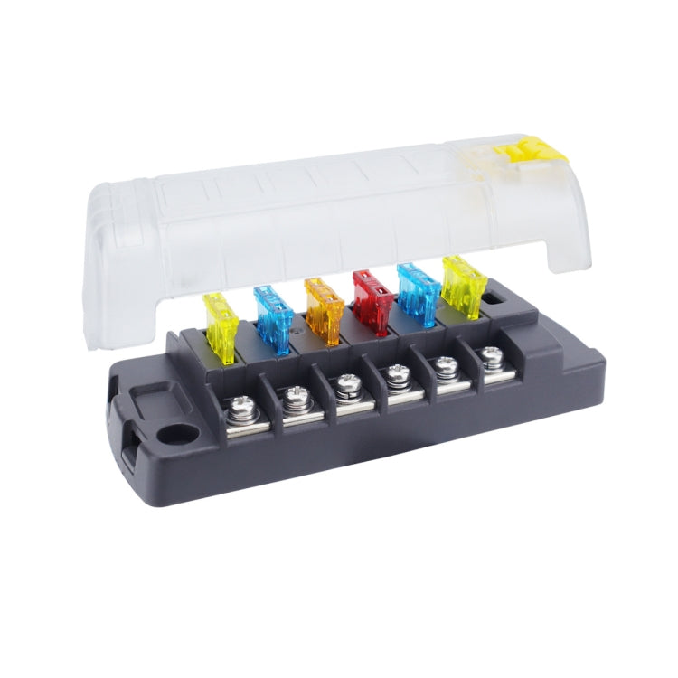 6-Way Plug-In Insulated Cover Fuse Box For Cars Yachts, Set: Standard