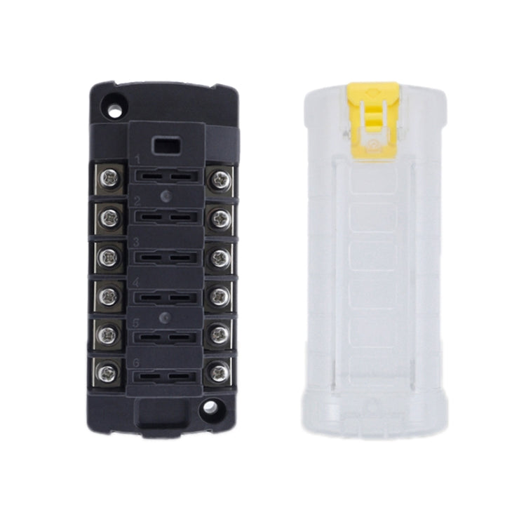 6-Way Plug-In Insulated Cover Fuse Box For Cars Yachts, Set: Standard