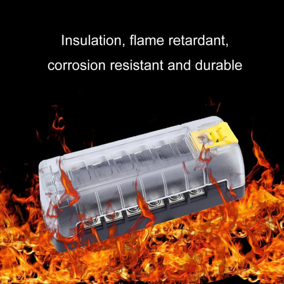 6-Way Plug-In Insulated Cover Fuse Box For Cars Yachts, Set: Standard