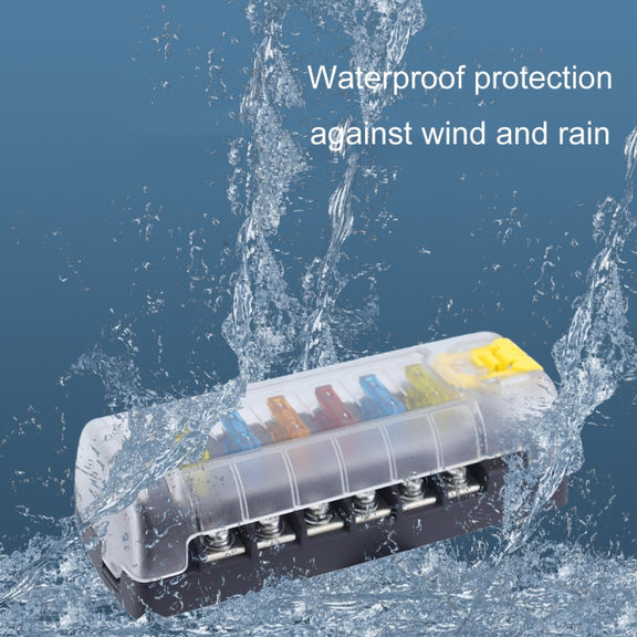 6-Way Plug-In Insulated Cover Fuse Box For Cars Yachts, Set: Standard