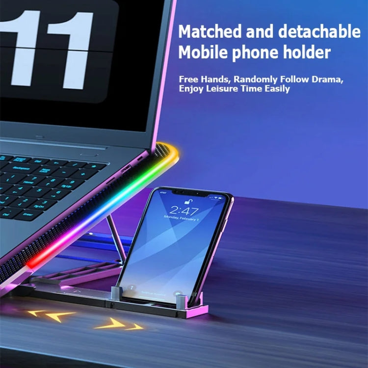 ICE COOREL A9R 6-fans Adjustable Laptop Stand Radiator with RGB Atmosphere Light(Black) - free shipping - PMC Jewellery - Order now!
