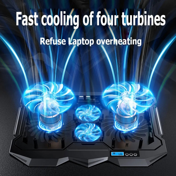 ICE COOREL K22 4-fans Adjustable Laptop Radiator Base with Atmosphere Light with Speed Regulation - Cooling Pads by ICE COOREL | Online Shopping South Africa | PMC Jewellery | Buy Now Pay Later Mobicred