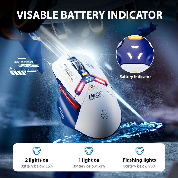 Inphic IN9 Tri-mode Wireless Bluetooth Gaming Office Computer Mouse(Blue) - free shipping - PMC Jewellery - Order now!