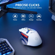 Inphic IN9 Tri-mode Wireless Bluetooth Gaming Office Computer Mouse(White Silent Edition)
