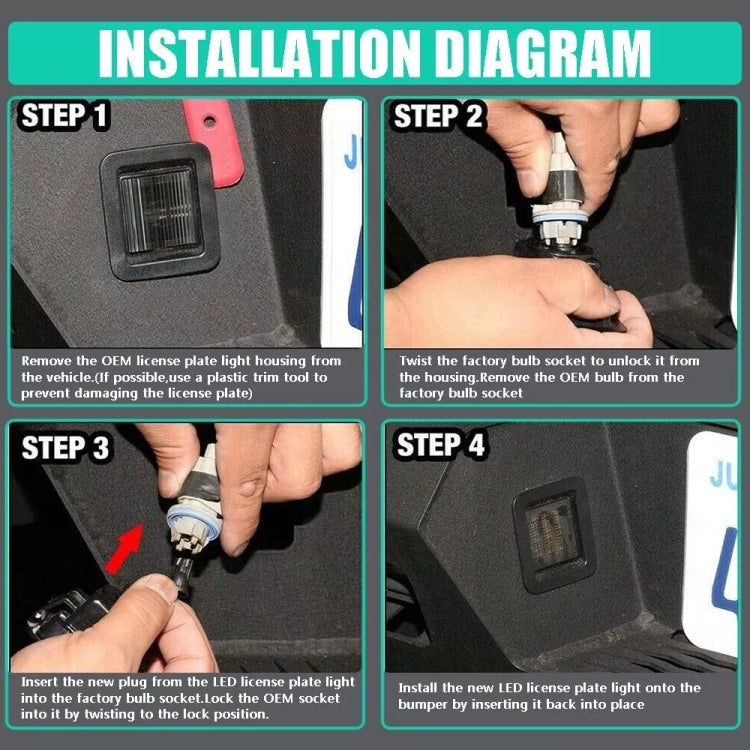 2pcs For 2015 Ford F-150 Raptor LED License Plate Light - License Plate Lights by PMC Jewellery | Online Shopping South Africa | PMC Jewellery | Buy Now Pay Later Mobicred