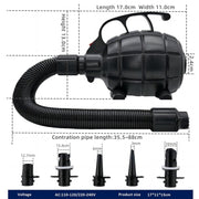 Electric Air Pump Household Inflatable Pump 600W High Power Electric Inflator, Plug: EU Plug