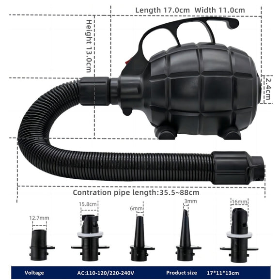 Electric Air Pump Household Inflatable Pump 600W High Power Electric Inflator, Plug: EU Plug