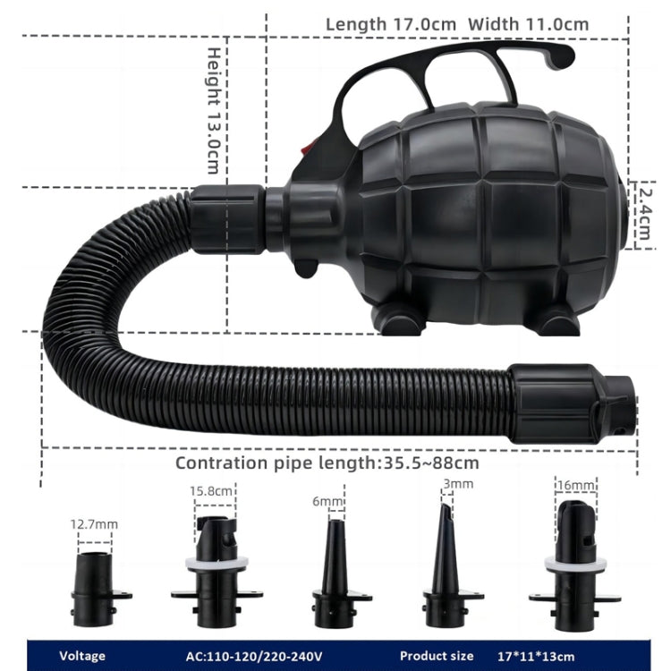Electric Air Pump Household Inflatable Pump 600W High Power Electric Inflator, Plug: EU Plug