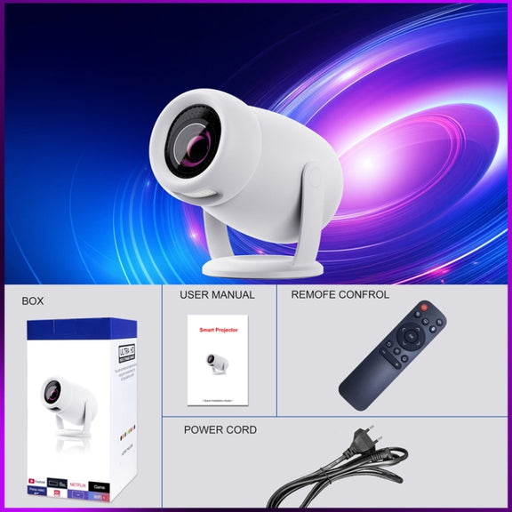 HY400 Android 12.0 System Intelligent Projector Portable Family Projector EU Plug