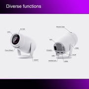 HY400 Android 12.0 System Intelligent Projector Portable Family Projector EU Plug