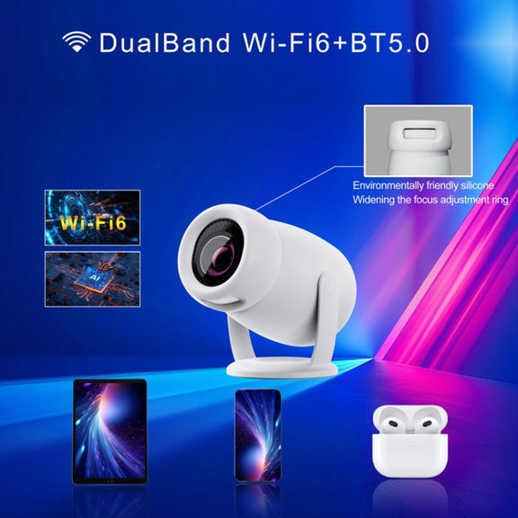 HY400 Android 12.0 System Intelligent Projector Portable Family Projector EU Plug