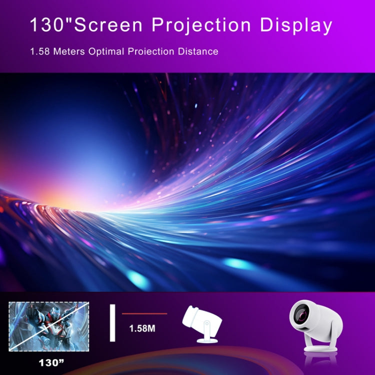 HY400 Android 12.0 System Intelligent Projector Portable Family Projector EU Plug