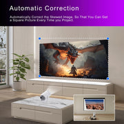 HY400 Android 12.0 System Intelligent Projector Portable Family Projector EU Plug