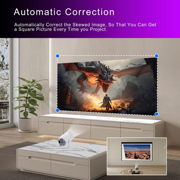 HY400 Android 12.0 System Intelligent Projector Portable Family Projector EU Plug