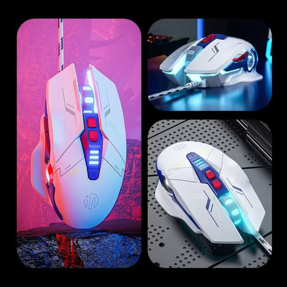 Inphic W9P Glowing Computer Gaming Wired Mouse(Silent Version)