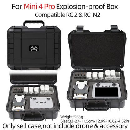 For DJI Mini 4 Pro Drone Suitcase Explosion-proof Box Compatible with RC 2 & RC-N2(Black) - free shipping - PMC Jewellery - Order now!