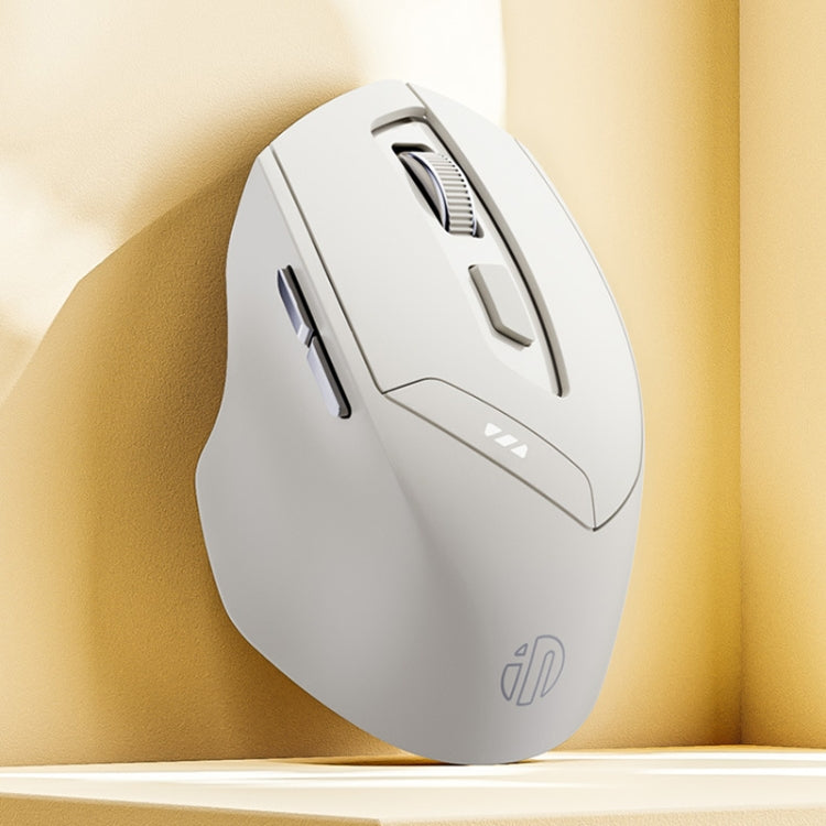 Inphic DR6 2.4G Wireless + Bluetooth 5.0/4.0 Tri-mode Charging Mute Office Gaming Computer Mouse(White Apricot) - free shipping - PMC Jewellery - Order now!