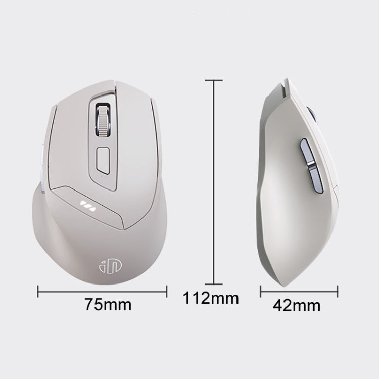Inphic DR6 2.4G Wireless + Bluetooth 5.0/4.0 Tri-mode Charging Mute Office Gaming Computer Mouse(White Apricot) - free shipping - PMC Jewellery - Order now!