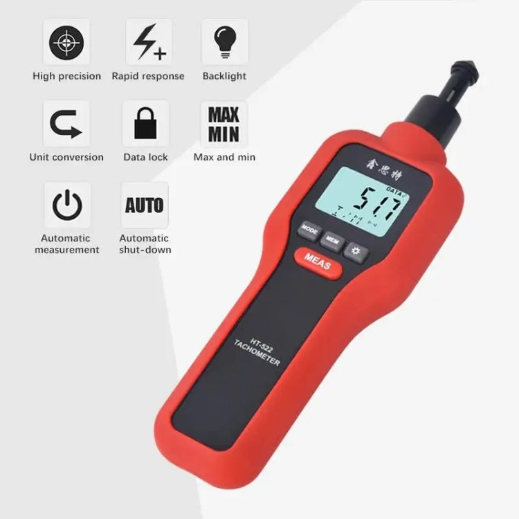 Xinsite HT-522 LCD Digital Tachometer 100,000 PPM Non-Contact Speed Meter - free shipping - PMC Jewellery - Order now!