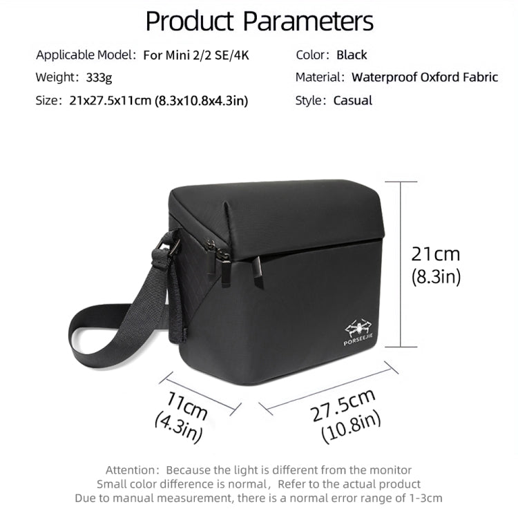 For DJI Mini 4K / Mini 2 SE / Mini 2 Portable Waterproof Shoulder Bag Messenger Bag(Black) - free shipping - PMC Jewellery - Order now!