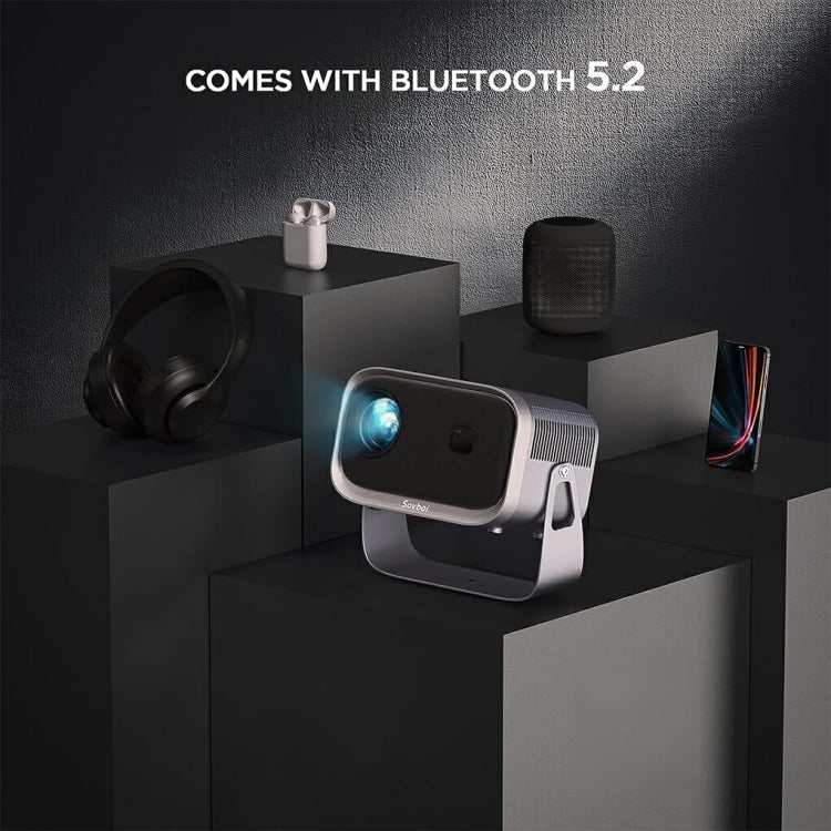 Android 4K HD Version Portable Mini Projector Smart Home Theater(UK Plug)