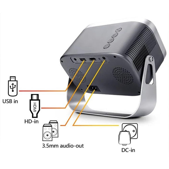 Android 4K HD Version Portable Mini Projector Smart Home Theater(UK Plug)