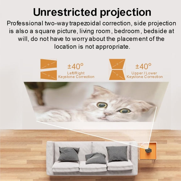 Same Screen Version For Mobile Phone Portable Mini Projector Smart Home Theater(AU Plug)