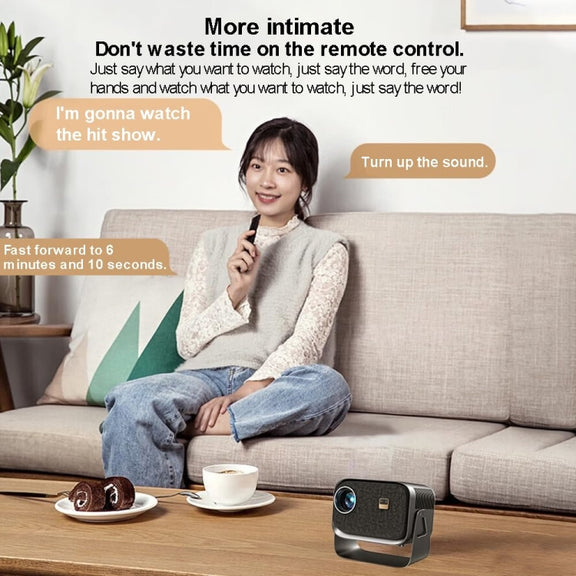 Android 4K HD Version Portable Mini Projector Smart Home Theater(UK Plug)