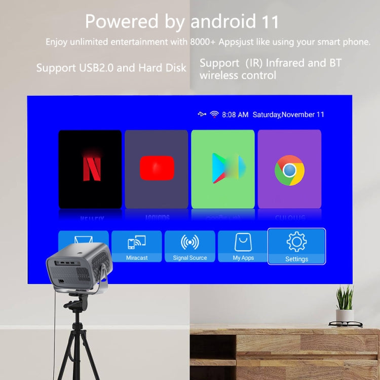 A10 4K Smart Android Portable Projector US Plug