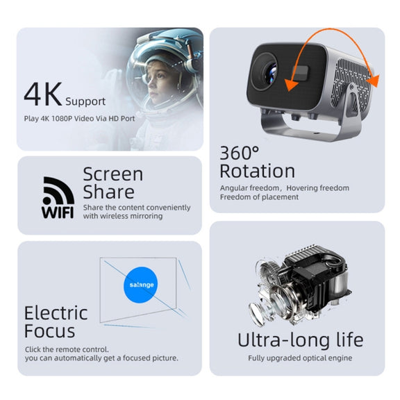 4K Smart Android Portable Projector AU Plug