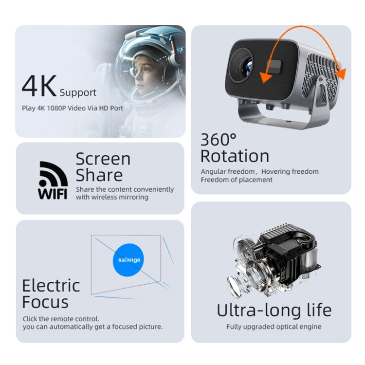 A10 4K Smart Android Portable Projector US Plug - free shipping - PMC Jewellery - Order now!