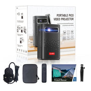 TOUMEI C900 Outdoor Portable Built-In Battery 4K HD Home Music Projector UK Plug(Black)