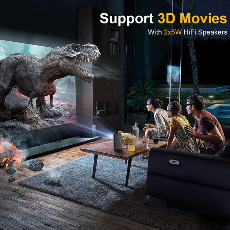 TOUMEI C900 Outdoor Portable Built-In Battery 4K HD Home Music Projector UK Plug(Black)