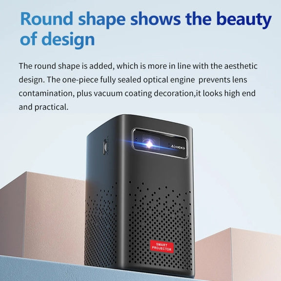 TOUMEI C900 Outdoor Portable Built-In Battery 4K HD Home Music Projector UK Plug(Black)