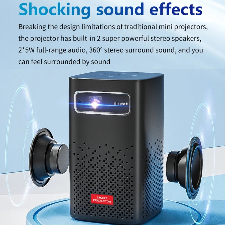 TOUMEI C900 Outdoor Portable Built-In Battery 4K HD Home Music Projector US Plug(Black) - Mini Projector by TOUMEI | Online Shopping South Africa | PMC Jewellery | Buy Now Pay Later Mobicred