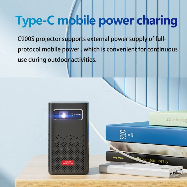 TOUMEI C900 Outdoor Portable Built-In Battery 4K HD Home Music Projector US Plug(Black) - Mini Projector by TOUMEI | Online Shopping South Africa | PMC Jewellery | Buy Now Pay Later Mobicred