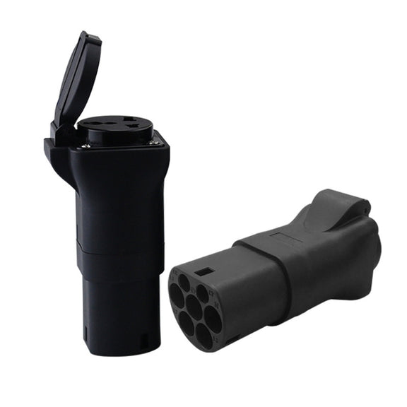 New Energy Vehicle EU Standard Power Supply TYPE2 Charging Pile Converter Plug(Black)