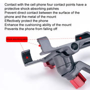 PROMEND Aluminum Alloy Cell Phone Holder Adjustable Angle Rotating Motorcycle Navigation Support, Style: SJJ-299E Rear View Mirror Titanium Color