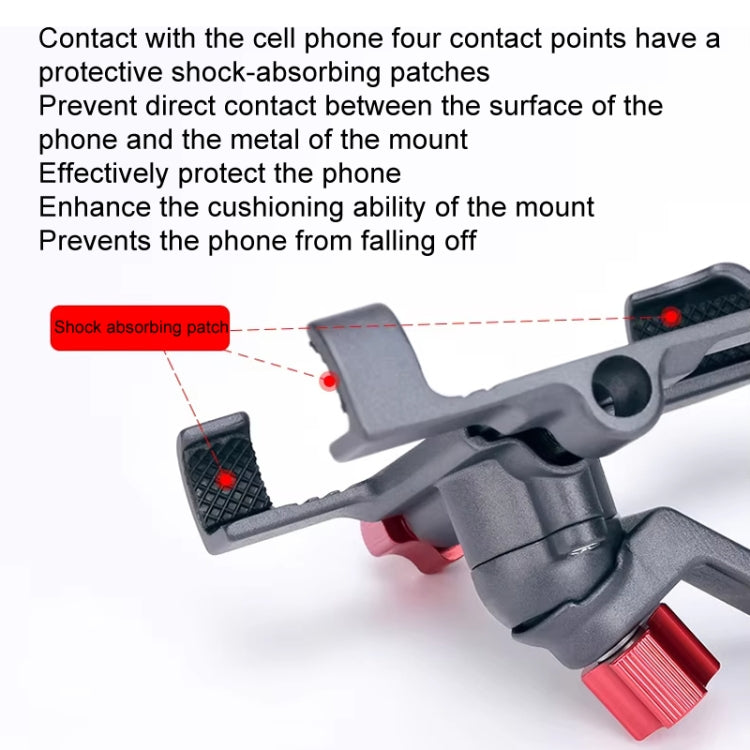 PROMEND Aluminum Alloy Cell Phone Holder Adjustable Angle Rotating Motorcycle Navigation Support, Style: SJJ-299E Rear View Mirror Titanium Color
