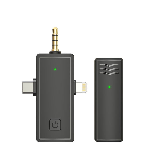 3 In 1 Wireless Lavalier Microphone For iPhone Type-C / USB-C 3.5mm Jack Smartphone SLR Camera PC 1 Drag 1