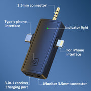 3 In 1 Wireless Lavalier Microphone For iPhone Type-C / USB-C 3.5mm Jack Smartphone SLR Camera PC 1 Drag 1