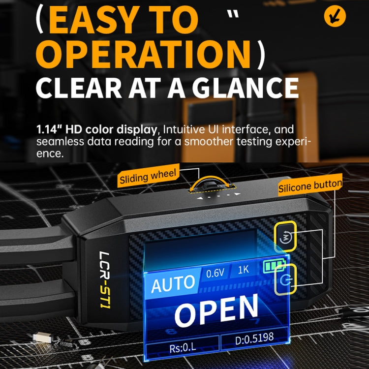 FNIRSI Digital Tweezers Resistor Capacitor Component Test Multimeter(LCR-ST1) - free shipping - PMC Jewellery - Order now!