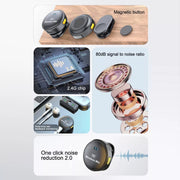 8 Pin Wireless Lavalier Button Microphone With Magnetic Suction & Back Clip Design