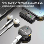 8 Pin Wireless Lavalier Button Microphone With Magnetic Suction & Back Clip Design