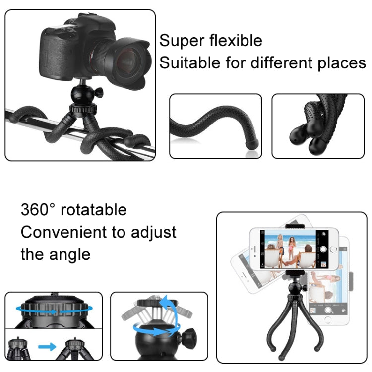 Octopus Fish Silicone Camera Tripod Desktop Folding Stand With Bluetooth Controller+Adapter+Phone Clip+Storage Bag+Screws - Tripods by PMC TechLife | Online Shopping South Africa | PMC TechLife | Buy Now Pay Later Mobicred