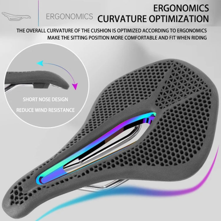 PROMEND SD-577 Bicycle Honeycomb Bionic Structure Saddle Hollow Steel Bow Breathable Comfort Saddle, Size: M(Black Surface Colorful Shell Bottom) - free shipping - PMc TechLife - Order now!