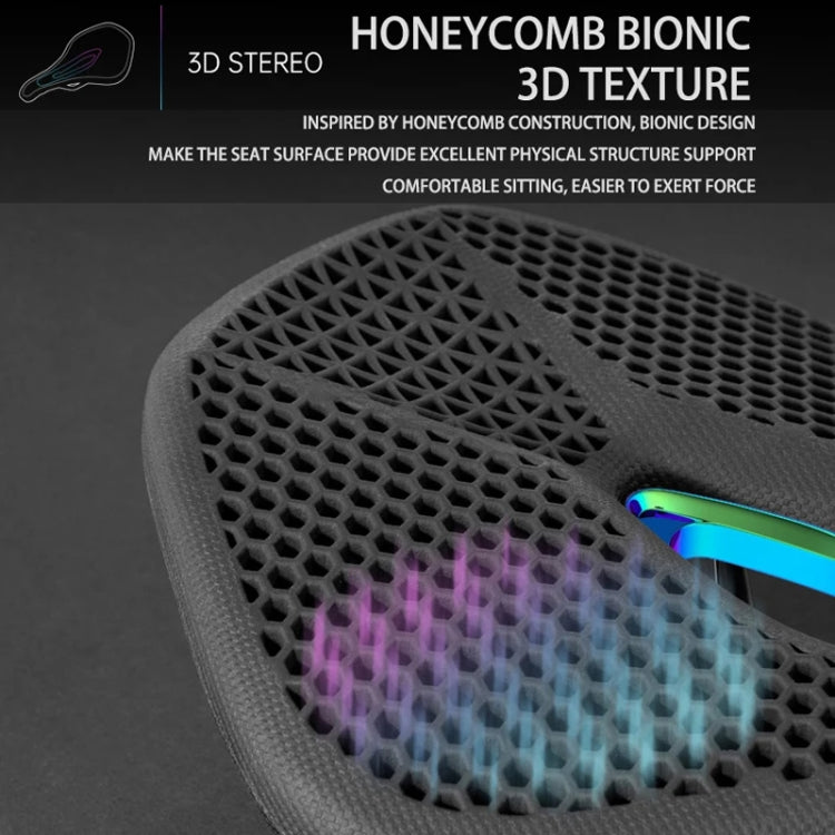 PROMEND SD-577 Bicycle Honeycomb Bionic Structure Saddle Hollow Steel Bow Breathable Comfort Saddle, Size: M(Black Surface Colorful Shell Bottom) - free shipping - PMc TechLife - Order now!