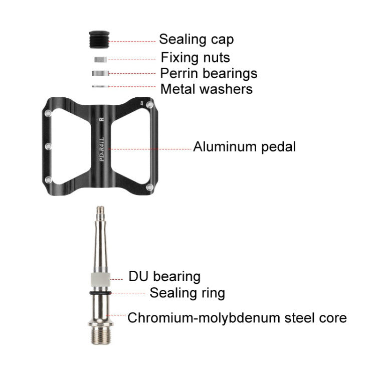 PROMEND PD-R41L 1pair Bicycle Aluminum Alloy Perrin Bearing Pedals(Red) - free shipping - PMc TechLife - Order now!