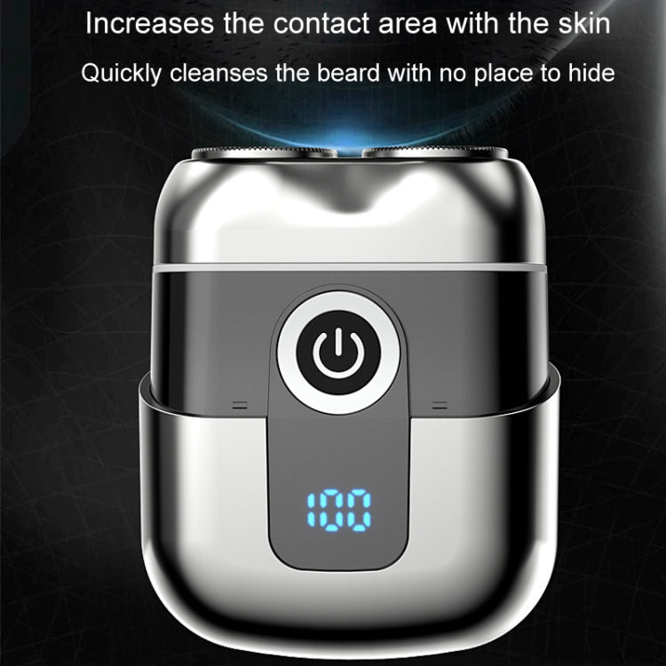 Double Ring Magnetic Electric Shaver Travel Portable Rechargeable Full Body Washable Men Razor(Grey)