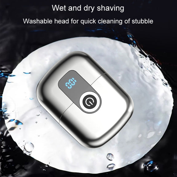 Double Ring Magnetic Electric Shaver Travel Portable Rechargeable Full Body Washable Men Razor(Grey)